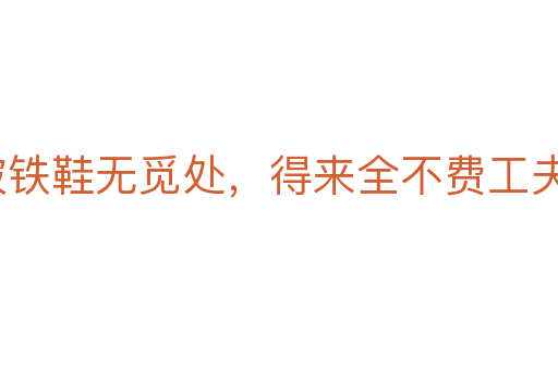 踏破鐵鞋無(wú)覓處,得來(lái)全不費(fèi)工夫