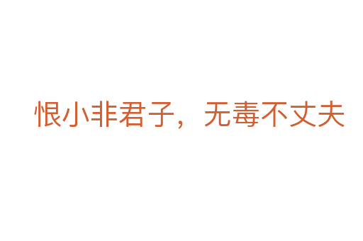 恨小非君子,無毒不丈夫